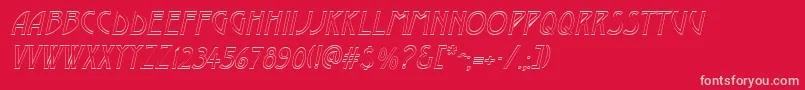 DustineItalic-fontti – vaaleanpunaiset fontit punaisella taustalla