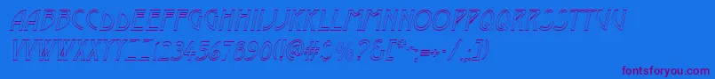 DustineItalic-Schriftart – Violette Schriften auf blauem Hintergrund