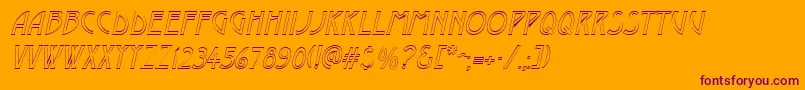 DustineItalic-Schriftart – Violette Schriften auf orangefarbenem Hintergrund