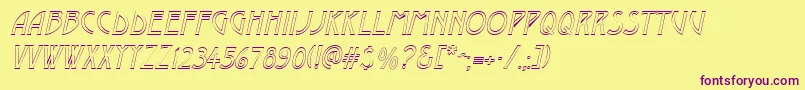 フォントDustineItalic – 紫色のフォント、黄色の背景