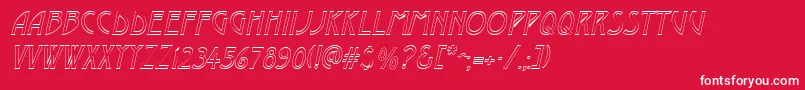 Fonte DustineItalic – fontes brancas em um fundo vermelho