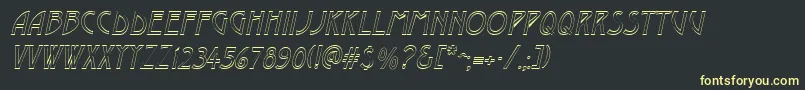 フォントDustineItalic – 黒い背景に黄色の文字