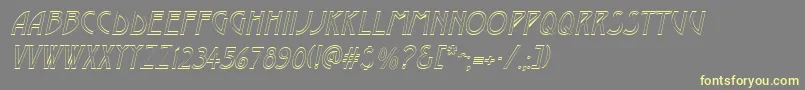 フォントDustineItalic – 黄色のフォント、灰色の背景