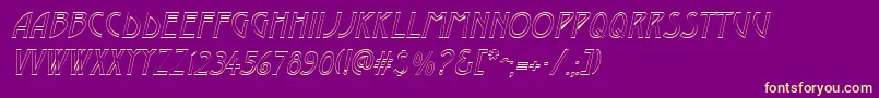 DustineItalic-fontti – keltaiset fontit violetilla taustalla