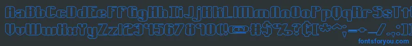 Czcionka TypesourceExtolOBrk – niebieskie czcionki na czarnym tle