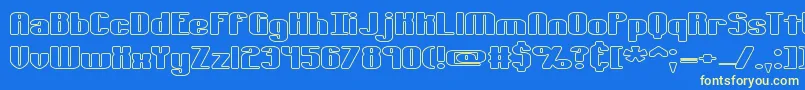 TypesourceExtolOBrk Font – Yellow Fonts on Blue Background