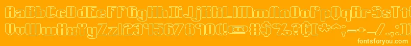 TypesourceExtolOBrk-Schriftart – Gelbe Schriften auf orangefarbenem Hintergrund