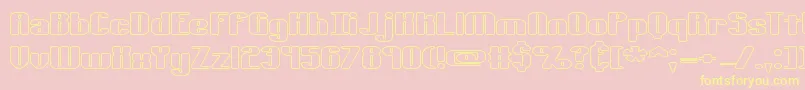 TypesourceExtolOBrk-Schriftart – Gelbe Schriften auf rosa Hintergrund