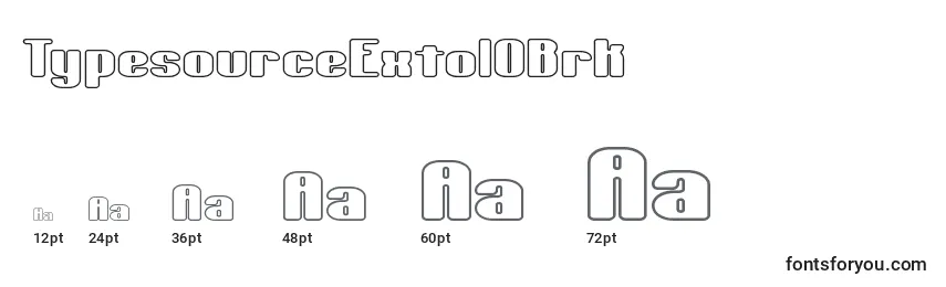 TypesourceExtolOBrk Font Sizes