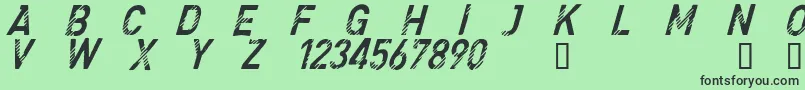 CfdenimjeansRegular-fontti – mustat fontit vihreällä taustalla