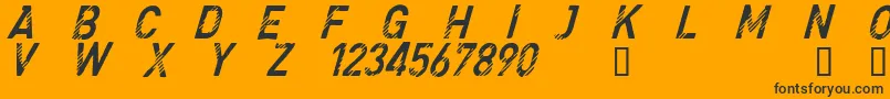 Шрифт CfdenimjeansRegular – чёрные шрифты на оранжевом фоне