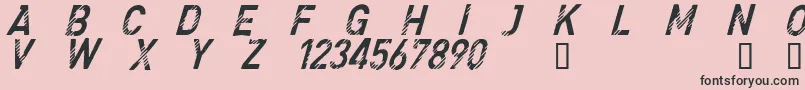 CfdenimjeansRegular-fontti – mustat fontit vaaleanpunaisella taustalla