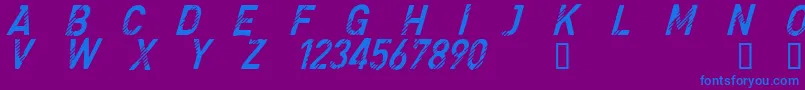 フォントCfdenimjeansRegular – 紫色の背景に青い文字