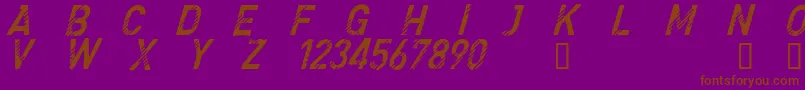 CfdenimjeansRegular-Schriftart – Braune Schriften auf violettem Hintergrund