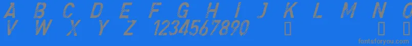 フォントCfdenimjeansRegular – 青い背景に灰色の文字