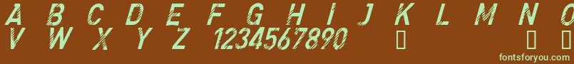 CfdenimjeansRegular Font – Green Fonts on Brown Background