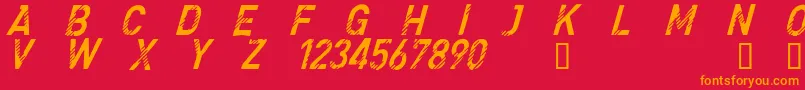 CfdenimjeansRegular Font – Orange Fonts on Red Background