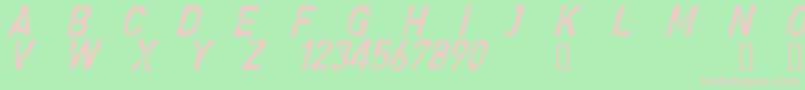 CfdenimjeansRegular-fontti – vaaleanpunaiset fontit vihreällä taustalla