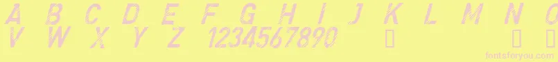 CfdenimjeansRegular Font – Pink Fonts on Yellow Background