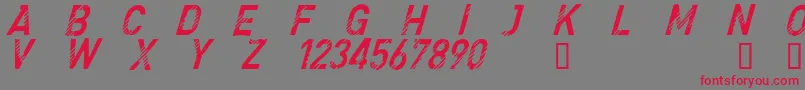 CfdenimjeansRegular Font – Red Fonts on Gray Background