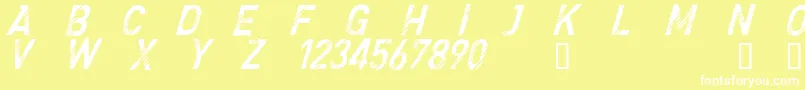 Шрифт CfdenimjeansRegular – белые шрифты на жёлтом фоне