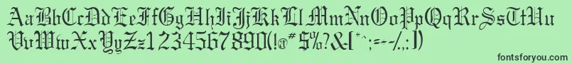 Gargoylessk Font – Black Fonts on Green Background