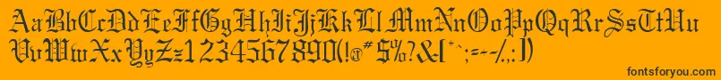 Gargoylessk-Schriftart – Schwarze Schriften auf orangefarbenem Hintergrund