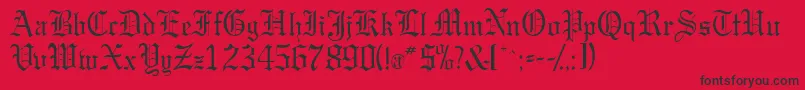 フォントGargoylessk – 赤い背景に黒い文字