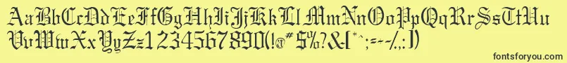 Gargoylessk Font – Black Fonts on Yellow Background