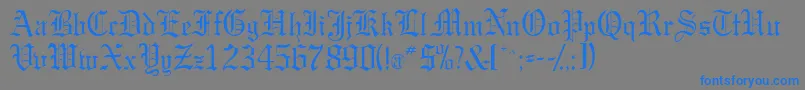 フォントGargoylessk – 灰色の背景に青い文字