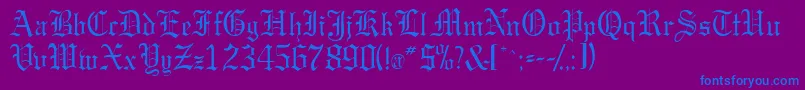 Gargoylessk-Schriftart – Blaue Schriften auf violettem Hintergrund