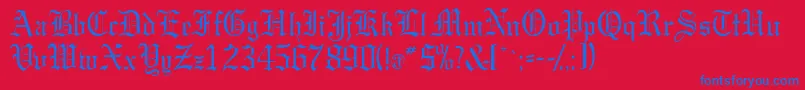 Gargoylessk Font – Blue Fonts on Red Background