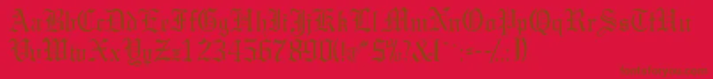 フォントGargoylessk – 赤い背景に茶色の文字