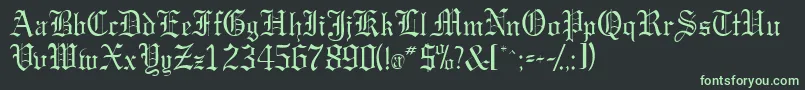 Gargoylessk Font – Green Fonts on Black Background