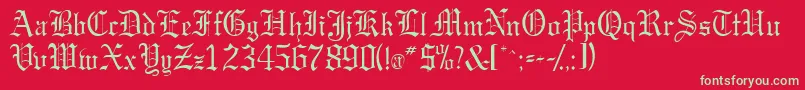 Gargoylessk Font – Green Fonts on Red Background