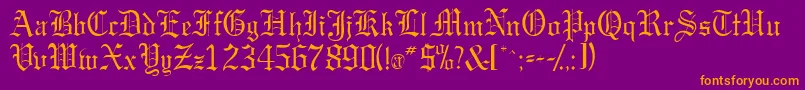 Gargoylessk Font – Orange Fonts on Purple Background