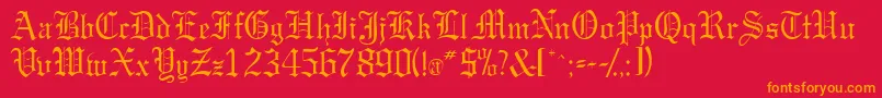 Gargoylessk Font – Orange Fonts on Red Background