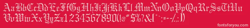 Gargoylessk Font – Pink Fonts on Red Background