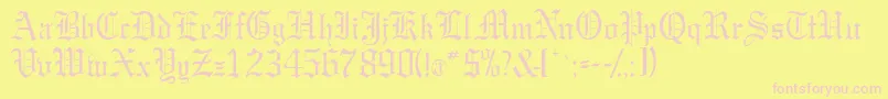 Gargoylessk Font – Pink Fonts on Yellow Background