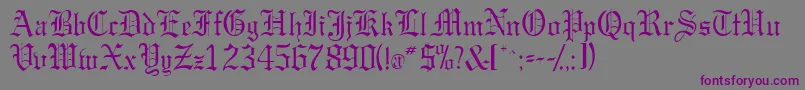 フォントGargoylessk – 紫色のフォント、灰色の背景