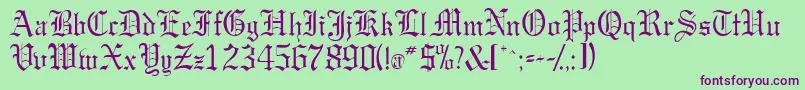 Gargoylessk Font – Purple Fonts on Green Background