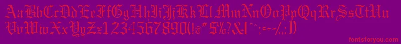Gargoylessk Font – Red Fonts on Purple Background