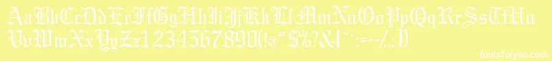 Gargoylessk Font – White Fonts on Yellow Background