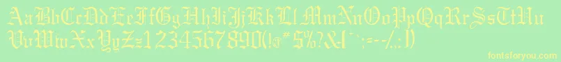 Gargoylessk Font – Yellow Fonts on Green Background