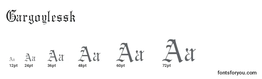 Gargoylessk Font Sizes