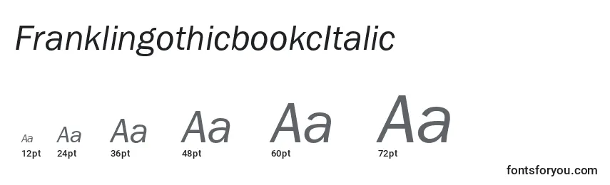 FranklingothicbookcItalic-fontin koot