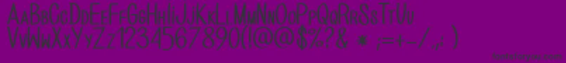 Fonte BioHandCre – fontes pretas em um fundo violeta