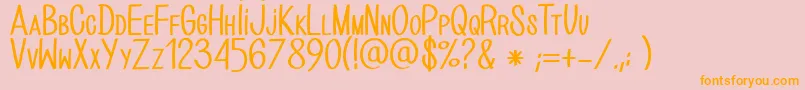 BioHandCre Font – Orange Fonts on Pink Background