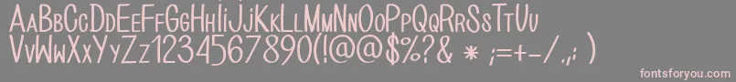 BioHandCre Font – Pink Fonts on Gray Background