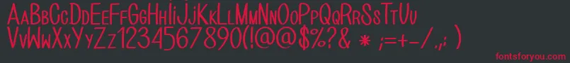 BioHandCre Font – Red Fonts on Black Background